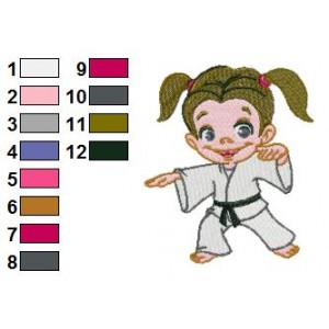 Karate Girl Embroidery Design